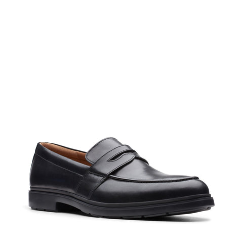 Clarks Un Tailor View 26146129 Mens Black Loafers & Slip Ons Penny Shoes