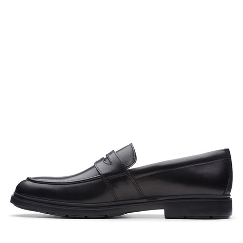 Clarks Un Tailor View 26146129 Mens Black Loafers & Slip Ons Penny Shoes