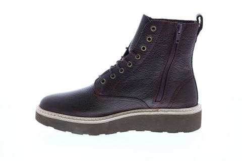 Clarks Trace Pine 26146374 Womens Burgundy Leather Zipper Casual Dress Boots