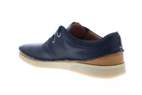 Clarks Oakland Lace 26146471 Mens Blue Leather Casual Lace Up Fashion Sneakers Shoes