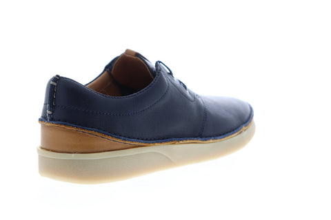 Clarks Oakland Lace 26146471 Mens Blue Leather Casual Lace Up Fashion Sneakers Shoes