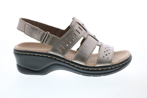 Clarks Lexi Qwin 26146493 Womens Gray Narrow Leather Wedges Heels Shoes