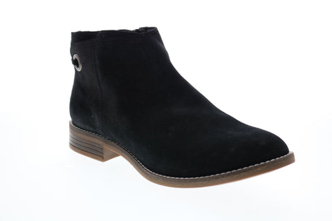 Clarks Camzin Bow 26146518 Womens Black Suede Ankle & Booties Boots