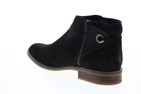 Clarks Camzin Bow 26146518 Womens Black Suede Ankle & Booties Boots
