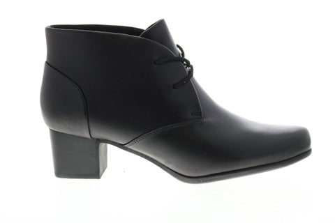 Clarks Un Damson Tie 26146537 Womens Black Leather Ankle & Booties Boots