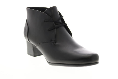 Clarks Un Damson Tie 26146537 Womens Black Leather Ankle & Booties Boots