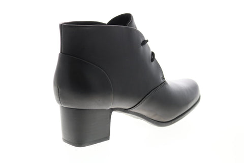 Clarks Un Damson Tie 26146537 Womens Black Leather Ankle & Booties Boots