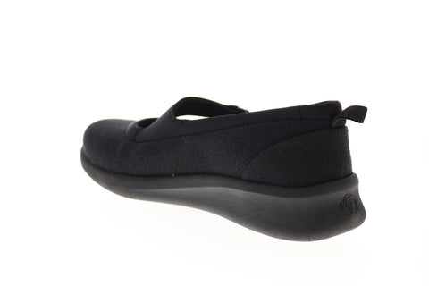 Clarks Sillian Soul 2.0 26146712 Womens Black Wide Canvas Strap Ballet Flats Shoes
