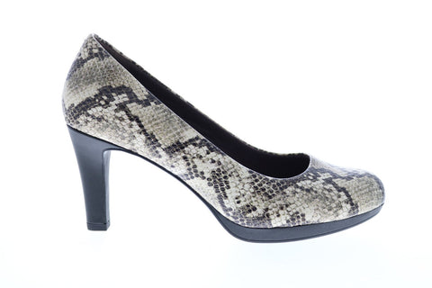 Clarks Adriel Viola Snake 26146727 Womens Brown Wide Pumps Heels Shoes