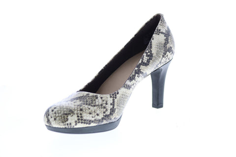 Clarks Adriel Viola Snake 26146727 Womens Brown Wide Pumps Heels Shoes