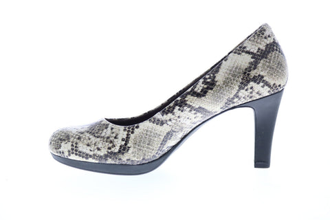 Clarks Adriel Viola Snake 26146727 Womens Brown Wide Pumps Heels Shoes