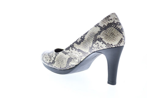 Clarks Adriel Viola Snake 26146727 Womens Brown Wide Pumps Heels Shoes