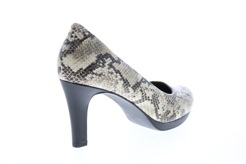 Clarks Adriel Viola Snake 26146727 Womens Brown Wide Pumps Heels Shoes