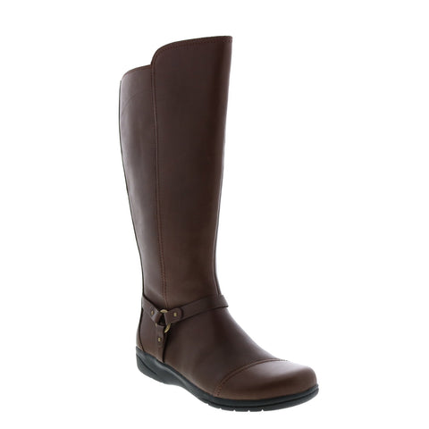 Clarks Cheyn Lindie 26146842 Womens Brown Wide Leather Mid Calf Boots