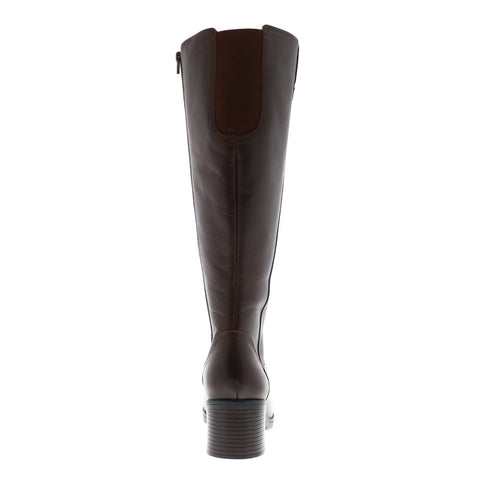 Clarks Hollis Moon WS 26146918 Womens Brown Leather Zipper Knee High Boots