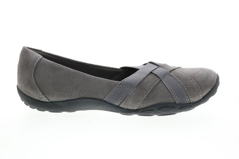 Clarks Haley Jay Suede 26146932 Womens Gray Suede Slip On Ballet Flats Shoes