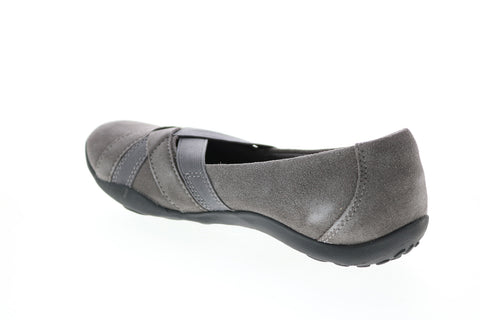 Clarks Haley Jay Suede 26146932 Womens Gray Suede Slip On Ballet Flats Shoes