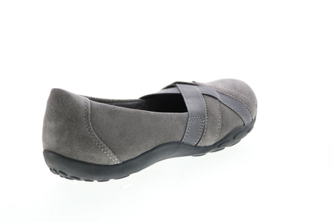 Clarks Haley Jay Suede 26146932 Womens Gray Suede Slip On Ballet Flats Shoes