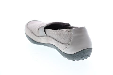 Clarks Haley Park 26146935 Womens Gray Suede Slip On Loafer Flats Shoes