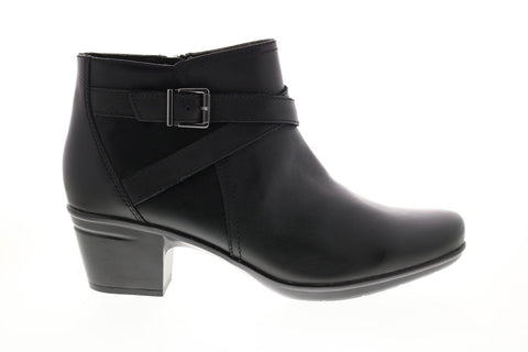 Clarks Emslie Cyndi 26146957 Womens Black Leather Ankle & Booties Boots