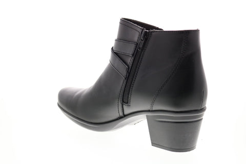 Clarks Emslie Cyndi 26146957 Womens Black Leather Ankle & Booties Boots