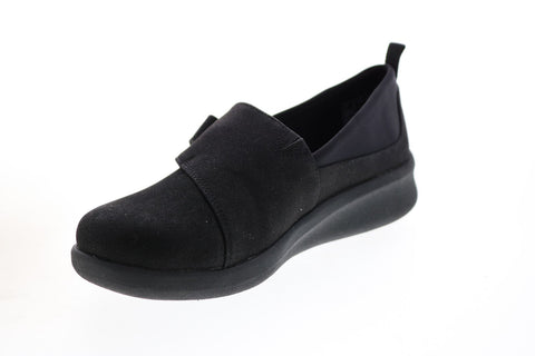 Clarks Sillian Ease 2.O 26146969 Womens Black Canvas Loafer Flats Shoes