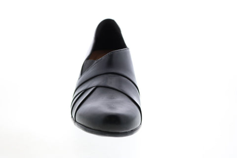 Clarks Un Damson Adele 26146981 Womens Black Wide Leather Pumps Heels Shoes