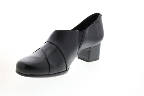 Clarks Un Damson Adele 26146981 Womens Black Wide Leather Pumps Heels Shoes