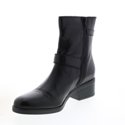 Clarks Mascarpone 26147219 Womens Black Leather Strap Motorcycle Boots