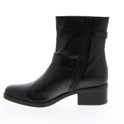 Clarks Mascarpone 26147219 Womens Black Leather Strap Motorcycle Boots