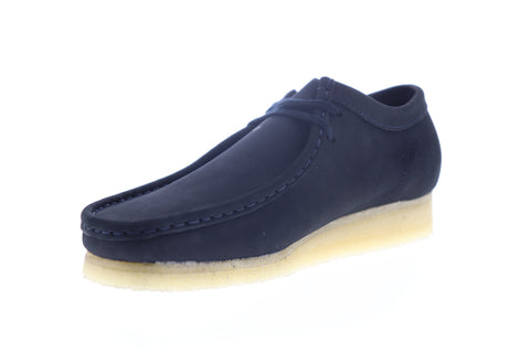Clarks Wallabee 26147299 Mens Blue Nubuck Lace Up Chukkas Boots
