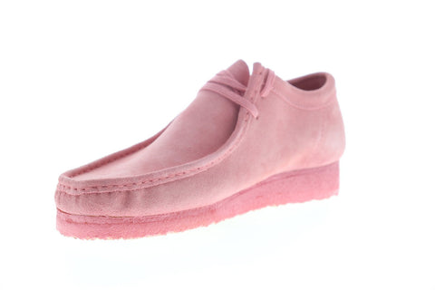 Clarks Wallabee 26147300 Mens Pink Suede Casual Lace Up Oxfords Shoes
