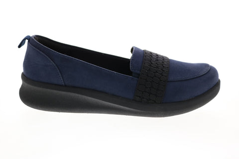 Clarks Sillian 2.0 Zest 26147382 Womens Blue Canvas Loafer Flats Shoes
