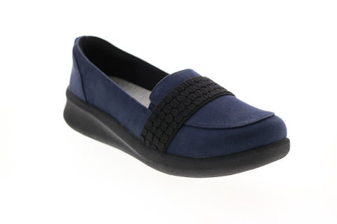 Clarks Sillian 2.0 Zest 26147382 Womens Blue Canvas Loafer Flats Shoes