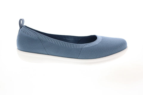 Clarks Ayla Paige 26147500 Womens Gray Canvas Slip On Ballet Flats Shoes