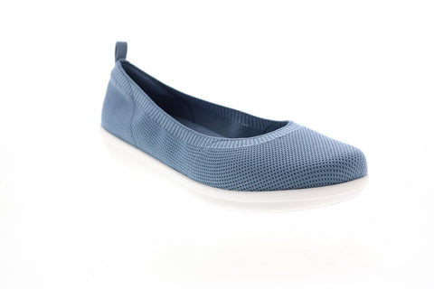 Clarks Ayla Paige 26147500 Womens Gray Canvas Slip On Ballet Flats Shoes