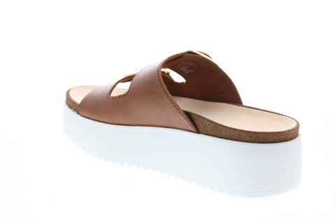 Clarks Botanic Slide 26147521 Womens Brown Leather Strap Sandals Shoes