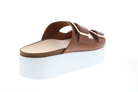 Clarks Botanic Slide 26147521 Womens Brown Leather Strap Sandals Shoes