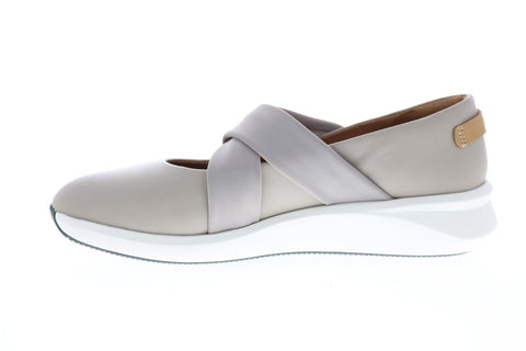 Clarks Un Rio Cross 26147604 Womens Gray Leather Slip On Loafer Flats Shoes