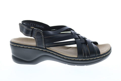 Clarks Lexi Carmen 26147666 Womens Black Leather Slingback Sandals Shoes