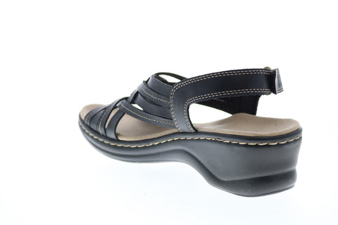 Clarks Lexi Carmen 26147666 Womens Black Leather Slingback Sandals Shoes