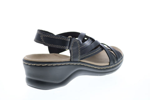 Clarks Lexi Carmen 26147666 Womens Black Leather Slingback Sandals Shoes