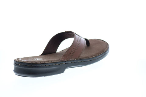 Clarks Malone Bay 26147720 Mens Brown Leather Flip-Flops Sandals Shoes