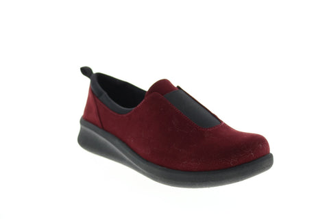 Clarks Sillian 2.0 Walk 26147772 Womens Red Canvas Slip On Loafer Flats Shoes