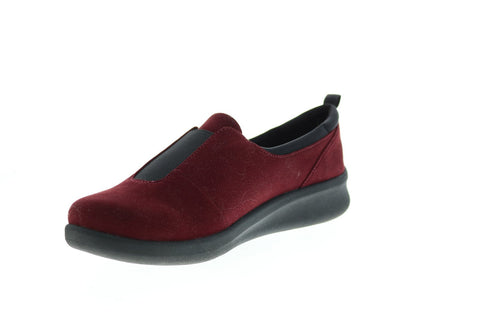 Clarks Sillian 2.0 Walk 26147772 Womens Red Canvas Slip On Loafer Flats Shoes