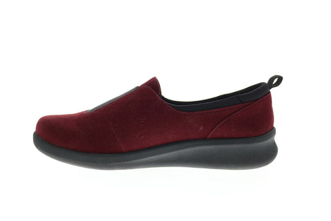 Clarks Sillian 2.0 Walk 26147772 Womens Red Canvas Slip On Loafer Flats Shoes