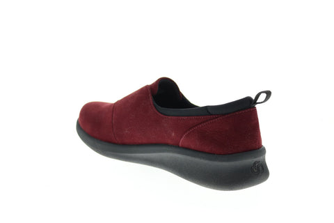 Clarks Sillian 2.0 Walk 26147772 Womens Red Canvas Slip On Loafer Flats Shoes