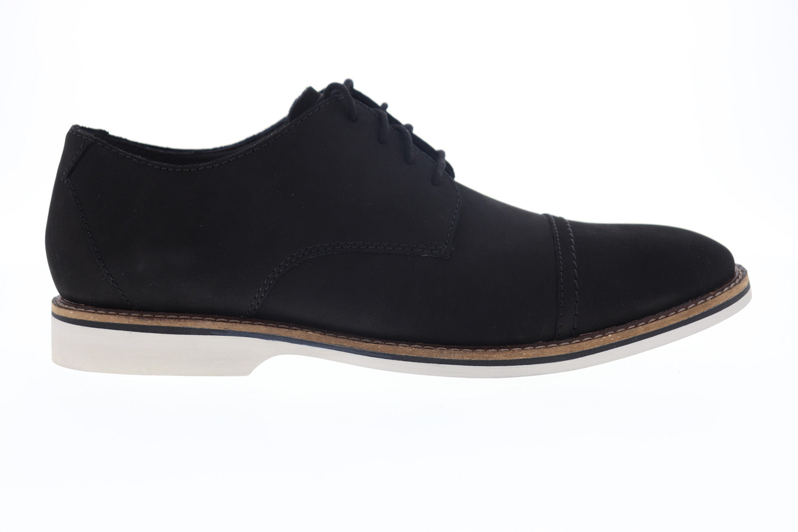 Clarks Men\'s Atticus Cap Oxford Size 10.5 M NEW Clarks Atticus Cap 26145342 Mens Blue Nubuck Cap Toe Oxfords  main image 2