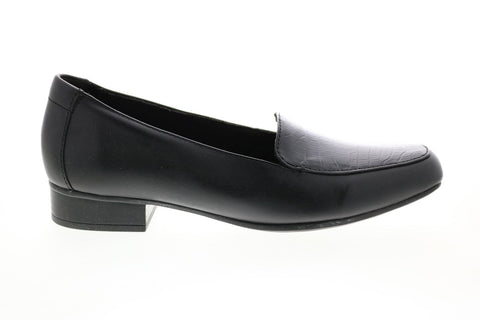Clarks Juliet Lora 26147827 Womens Black Leather Loafer Flats Shoes