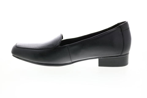 Clarks Juliet Lora 26147827 Womens Black Leather Loafer Flats Shoes